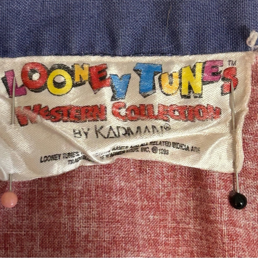 Vintage 1993 Looney Tunes Western Collection Karman Cowboy Shirt L - Picture 2 of 13